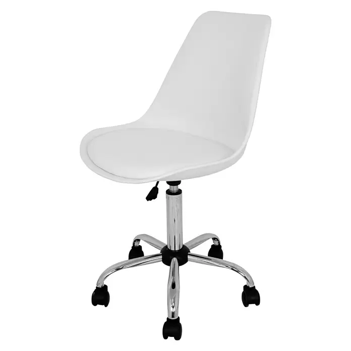 Silla de oficina Adriana - Blanco, Ruedas - Vista angular
