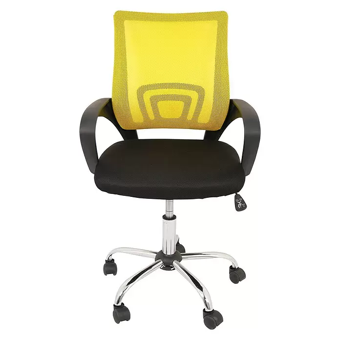 Silla de oficina Martina - Amarillo, Ruedas - Vista frontal