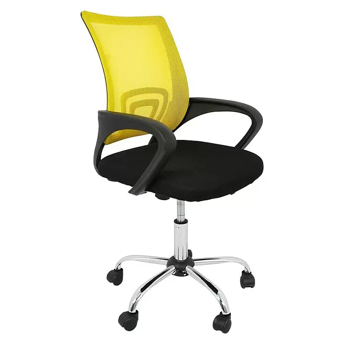 Silla de oficina Martina - Amarillo, Ruedas - Vista angular