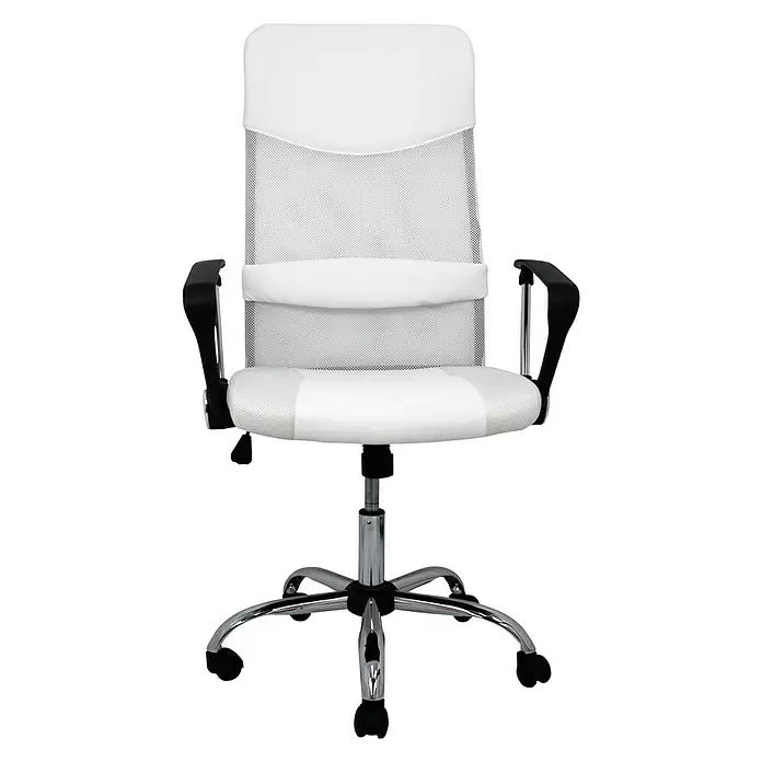 Silla de oficina Dafne - Blanco, Reposacabezas - Vista frontal