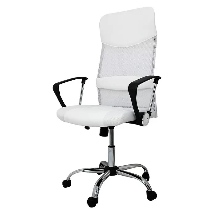 Silla de oficina Dafne - Blanco, Reposacabezas - Vista angular