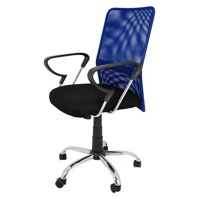 Silla de oficina Helena - Azul, Reposabrazos - Vista angular