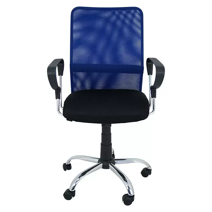 Silla de oficina Helena - Azul, Reposabrazos - Vista frontal