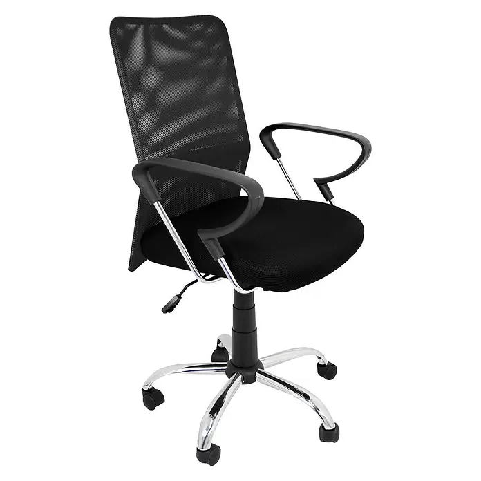 Silla de oficina Helena - Negro, Reposabrazos - Vista angular