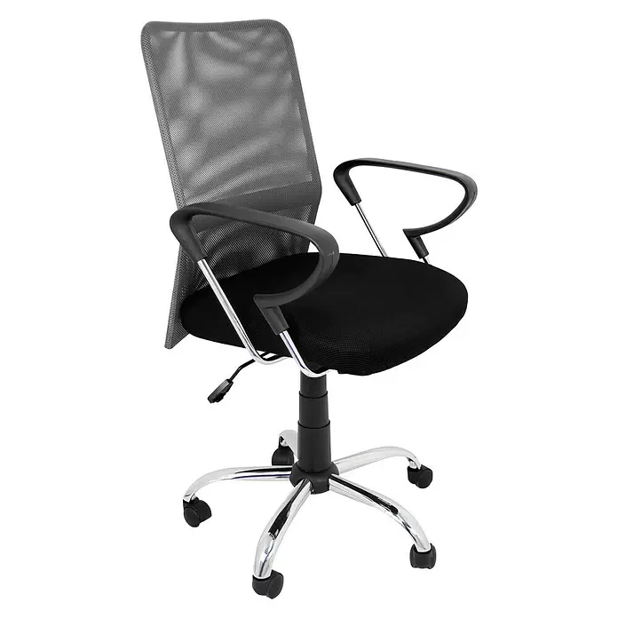 Silla de oficina Helena - Gris, Reposabrazos - Vista angular