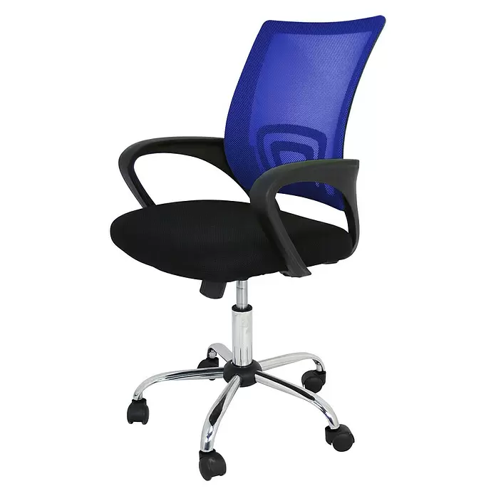 Silla de oficina Martina - Azul, Ruedas - Vista angular