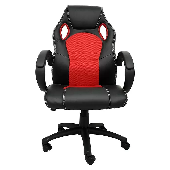 Silla de oficina Olimpia - Negro/Rojo, Reposabrazos - Vista frontal