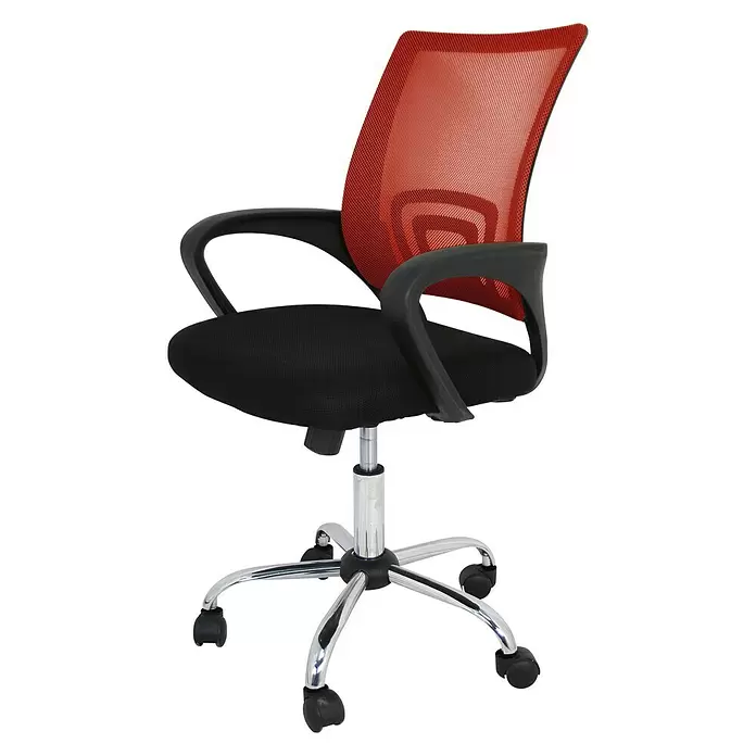 Silla de oficina Martina - Rojo, Ruedas - Vista angular