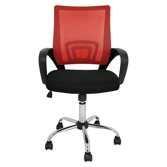 Silla de oficina Martina - Rojo, Ruedas - Vista frontal