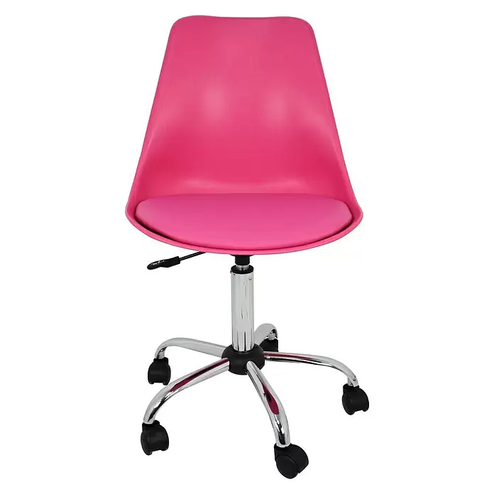 Silla de oficina Adriana - Rosa, Ruedas - Vista frontal