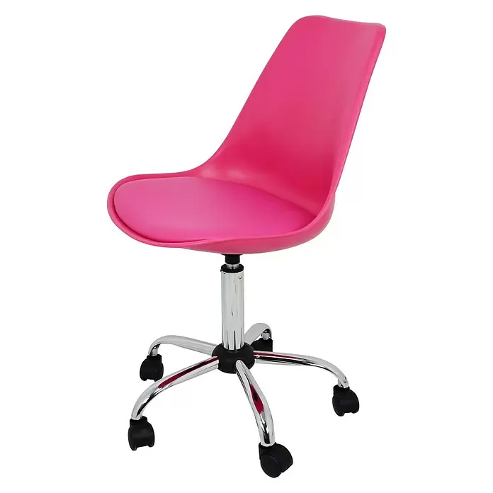 Silla de oficina Adriana - Rosa, Ruedas - Vista angular