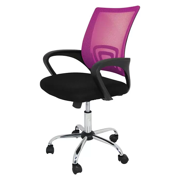 Silla de oficina Martina - Rosa, Ruedas - Vista angular