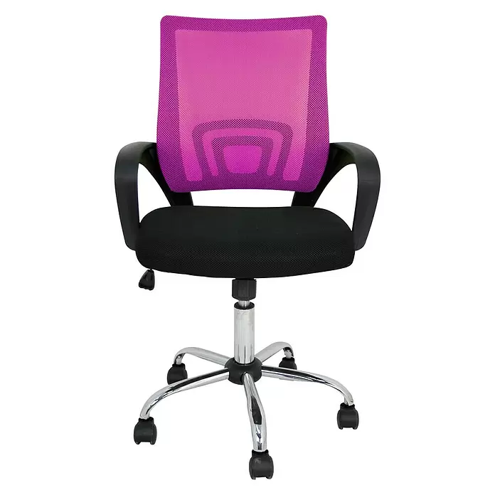 Silla de oficina Martina - Rosa, Ruedas - Vista frontal