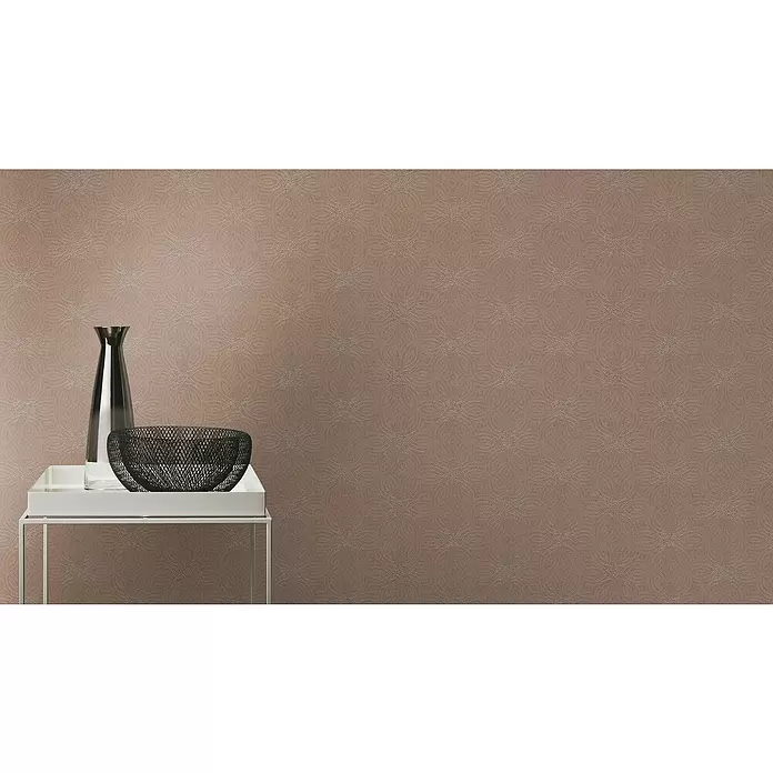 Rasch Berlin Vliestapete Flat - Kupferrot, Grafisch, 10,05 x 0,53 m - Stimmungsaufnahme
