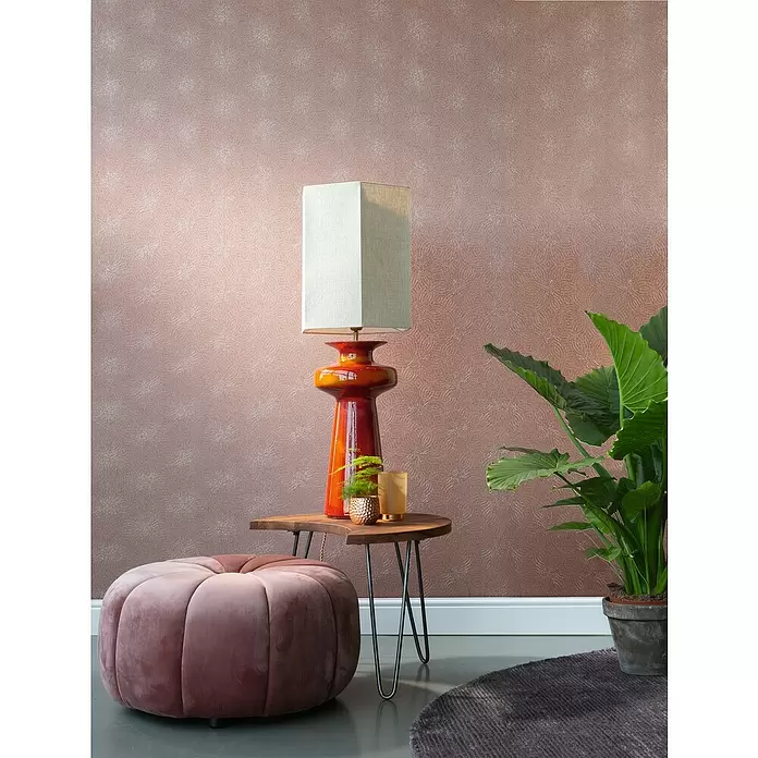 Rasch Berlin Vliestapete Flat - Kupferrot, Grafisch, 10,05 x 0,53 m - Stimmungsaufnahme
