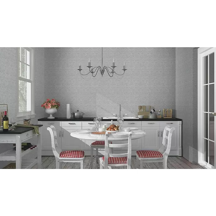 Rasch Trianon Vliestapete II - Dunkelgrau, Ornament, 10,05 x 0,53 m - Stimmungsaufnahme