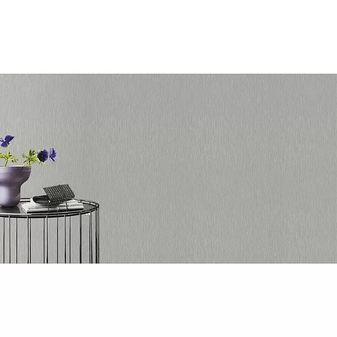 Rasch Trianon Vliestapete - Grau, Uni, 10,05 x 0,53 m - Stimmungsaufnahme