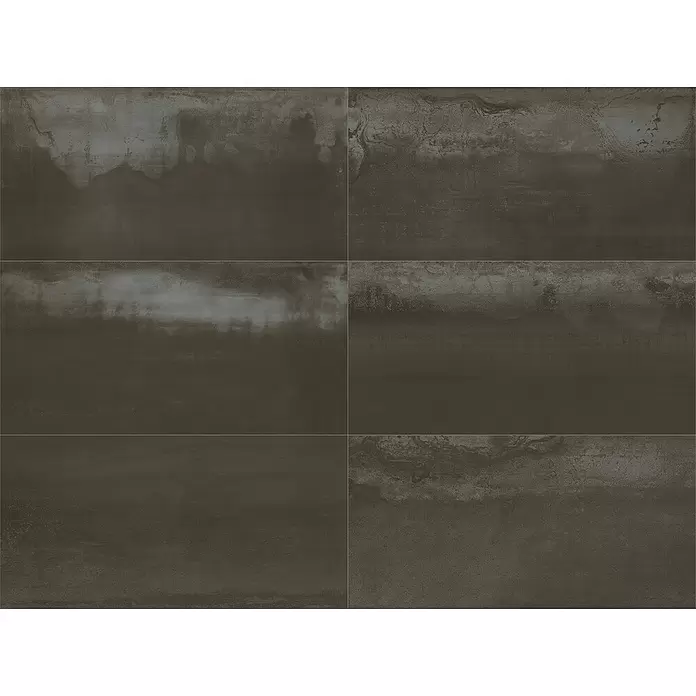 Oxyd Feinsteinzeugfliese Oxyd - 60 x 120 cm, Schwarz, Schimmernd - Detailaufnahme