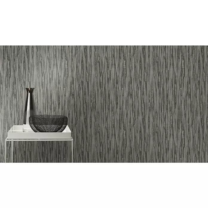 Rasch BARBARA Home Collection II Vliestapete - Grau/Schwarz, Holzoptik, 10,05 x 0,53 m - Stimmungsaufnahme