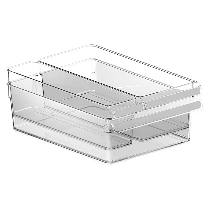 Rotho Kühlschrankorganizer-Set Loft - Kunststoff, Transparent, 3 Stk. - Diagonale Ansicht