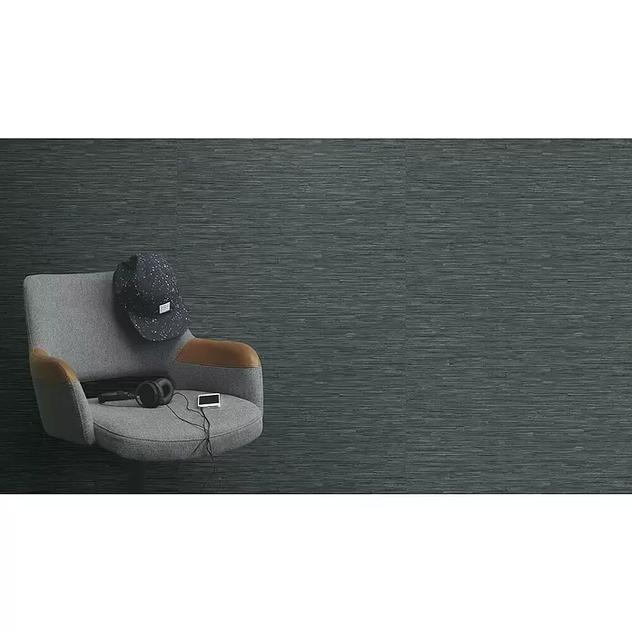 Rasch Highlands Vliestapete Bambus - Blau, Holzoptik, 10,05 x 0,53 m - Stimmungsaufnahme