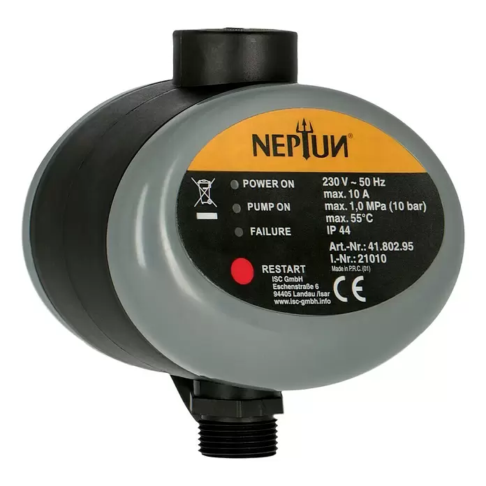 Neptun Interruptor de caudal NDE-E 10 - Presión máx.: 10 bar - Vista angular