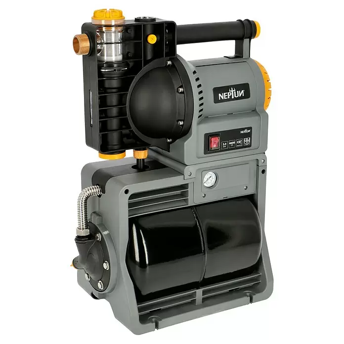 Neptun Hauswasserwerk NHW-E 120 - 1.100 W, Max. Fördermenge: 4.500 l/h, Max. Druck: 4,8 bar - Diagonale Ansicht
