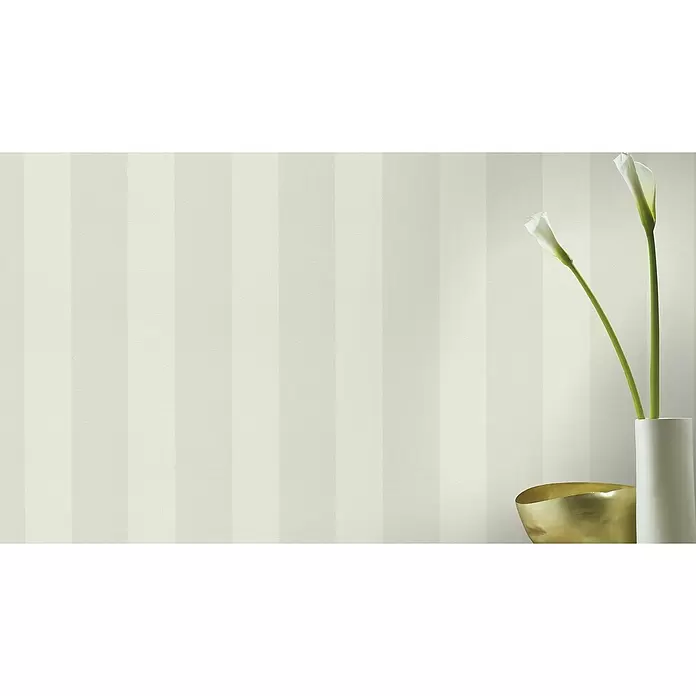 Rasch Tapetenwechsel Vliestapete Streifen - Creme, Streifen, 10,05 x 0,53 m - Stimmungsaufnahme