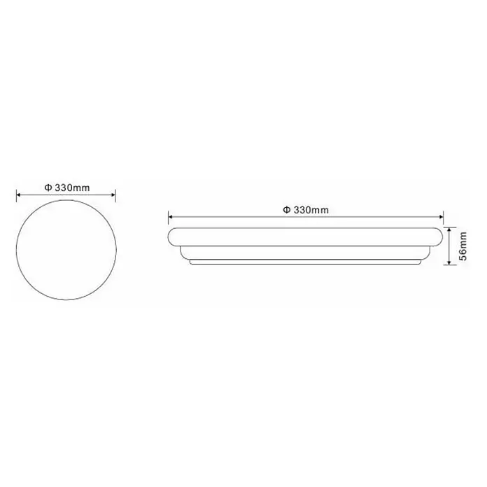 Globo LED-Außendeckenleuchte Dori - L x B x H: 33 x 33 x 5,6 cm - Skizze