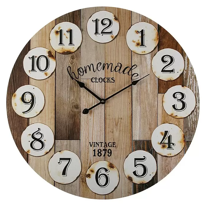 Reloj de pared Óxido - Madera, Diámetro: 58 cm - Vista frontal