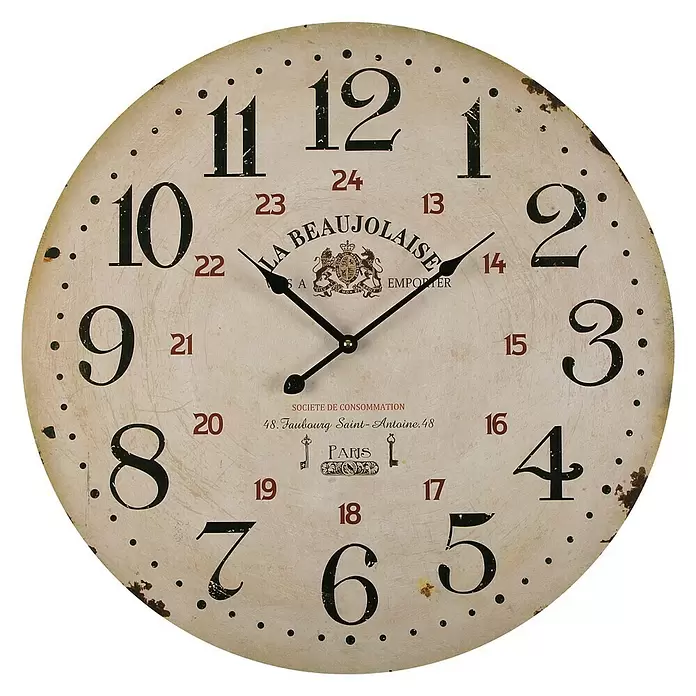 Reloj de pared Lyon - Madera, Diámetro: 58 cm - Vista frontal