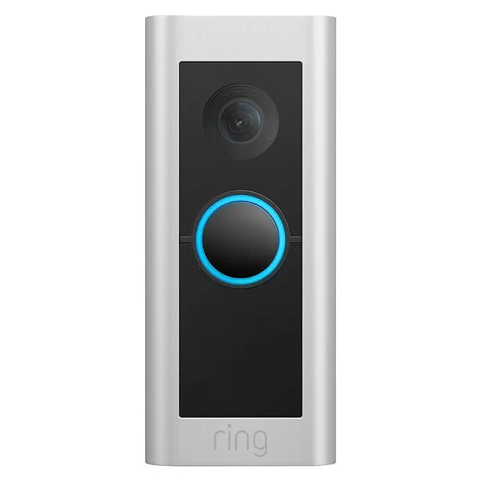 Ring Türklingel mit Kamera Video Doorbell Pro 2 - Anschlussart: Drahtgebunden, Nickel matt, 1536p HD - Vorderansicht