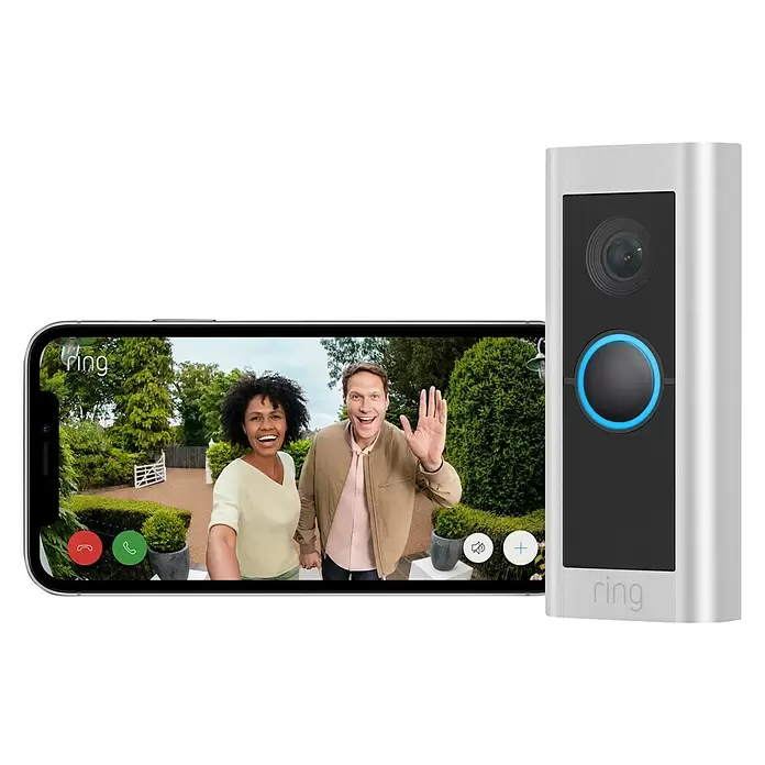 Ring Türklingel mit Kamera Video Doorbell Pro 2 - Anschlussart: Drahtgebunden, Nickel matt, 1536p HD - Vorderansicht