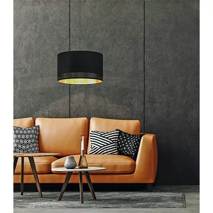 Eglo Esteperra Deckenleuchte rund - 40 W, Ø x H: 475 mm x 24 cm, Schwarz, E27 - Stimmungsaufnahme
