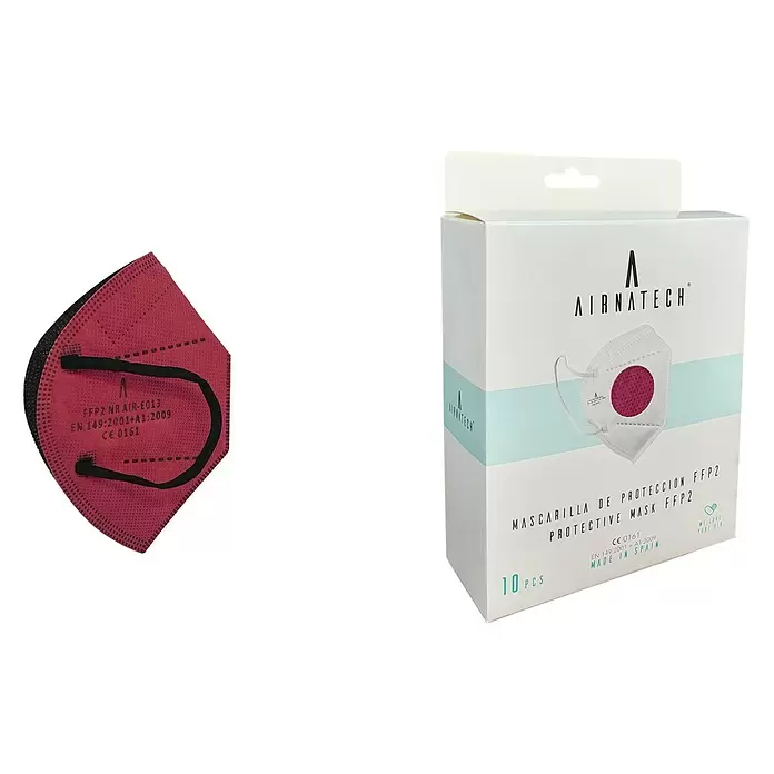 Mascarilla AIRNATECH AIR-E013® - FFP2, 5 ud., Granate - Vista angular
