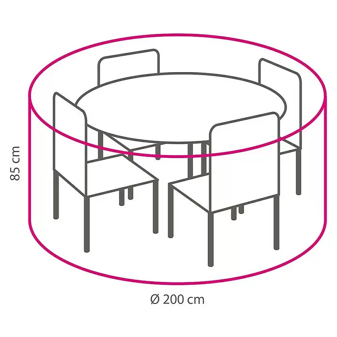 Winza Outdoor Covers Beschermhoes voor zitgroepen - Polypropyleen, Ø x h: 200 x 85 cm - Blauwdruk