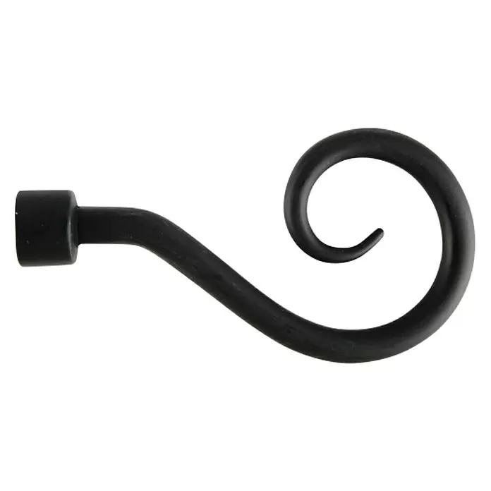 Tapa final báculo Ferro deco - Negro, 2 ud., Para barras con un diámetro de 16 mm - Vista frontal