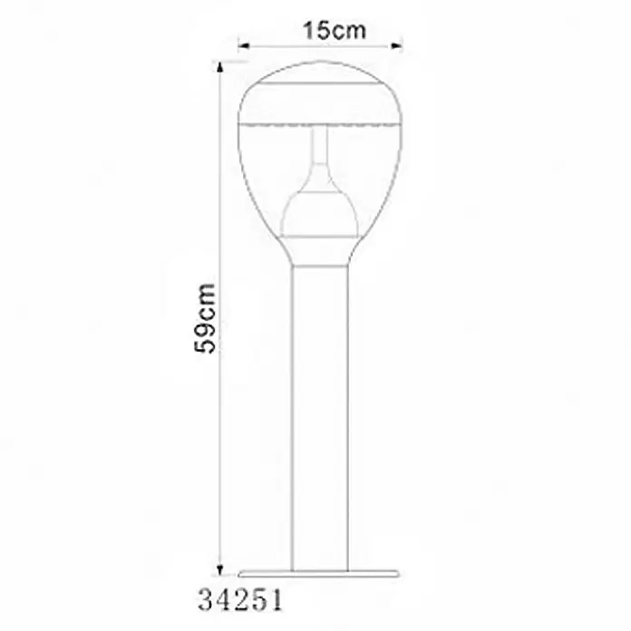 Globo LED-Außenleuchte Callisto - 9 W, Ø x H: 15 x 59 cm, Edelstahl - Skizze