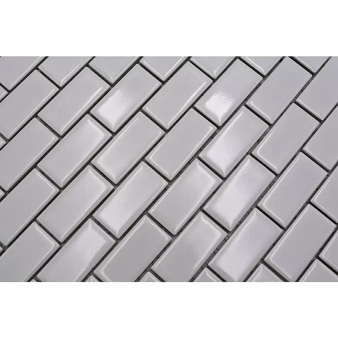 Mozaïektegel brick Uni CBR 3WG - 29,8 x 29,8 cm, Wit, Glanzend - Close-up