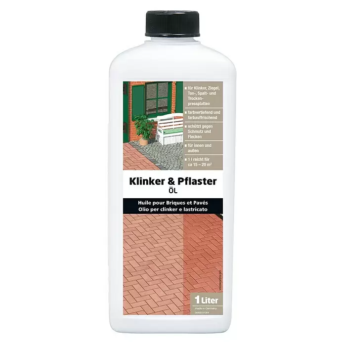 Wepos Pflegemittel Klinker & Pflaster Öl - 1 l, Flasche - Vorderansicht
