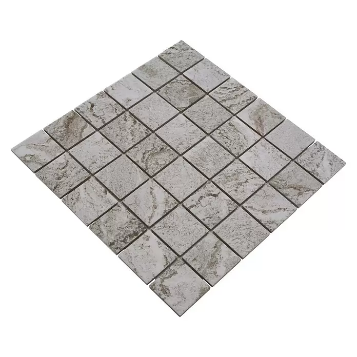 Mozaïektegel vierkant Stona HWA 4LG - 29,8 x 29,8 cm, Lichtgrijs, Mat - Diagonaal zicht
