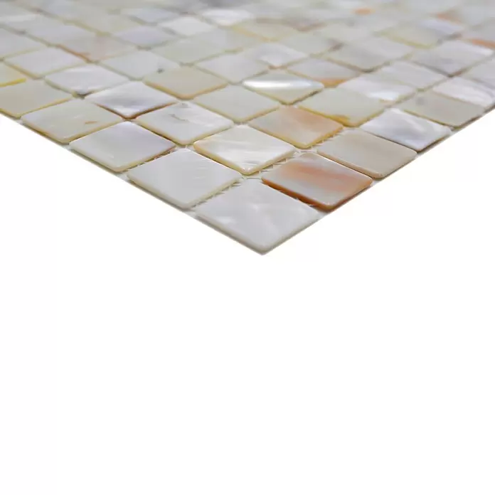 Mozaïektegel vierkant Mix SM 201 - 30,5 x 30,5 cm, Parelmoer, Glanzend - Close-up