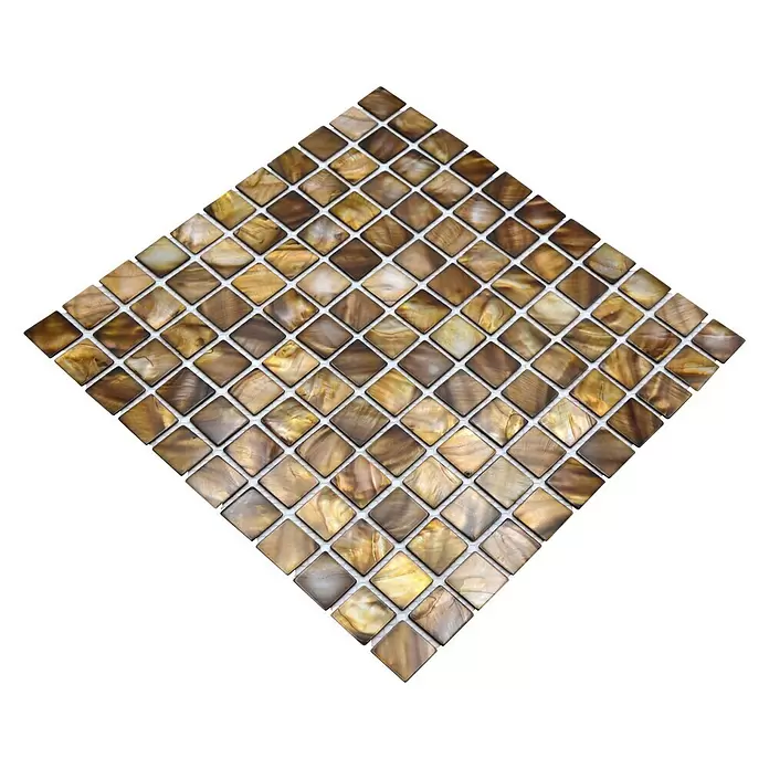 Mozaïektegel vierkant Mix SM 2569 - 30 x 30 cm, Beige/Bruin, Glanzend - Diagonaal zicht