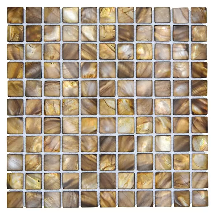 Mozaïektegel vierkant Mix SM 2569 - 30 x 30 cm, Beige/Bruin, Glanzend - Bovenaanzicht