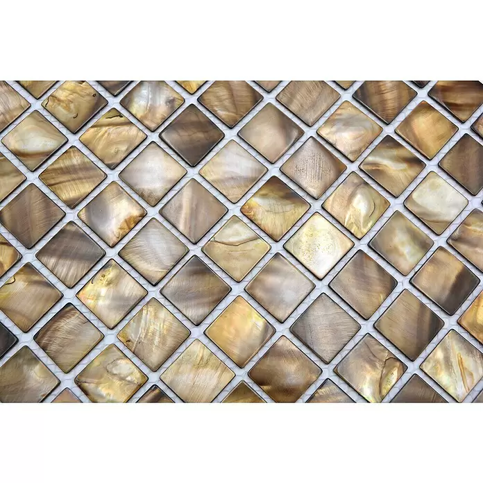 Mozaïektegel vierkant Mix SM 2569 - 30 x 30 cm, Beige/Bruin, Glanzend - Close-up