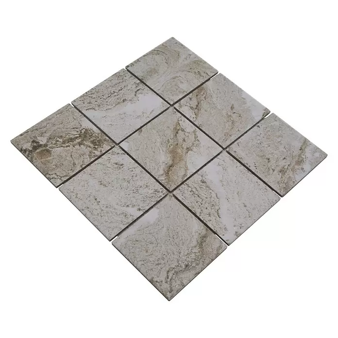 Mozaïektegel vierkant Stona HWA 9LG - 29,8 x 29,8 cm, Lichtgrijs, Mat - Diagonaal zicht