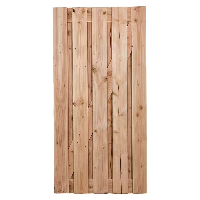 Tuinpoort Douglas - 180 x 90 x 4,5 cm, Douglasspar - Vooraanzicht