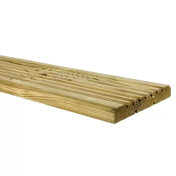 Vloerdeel voor terrassen - 240 x 14 x 1,9 cm, Grenen - Close-up