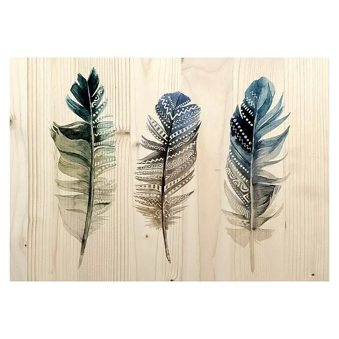 Armario de contadores madera Plumas - Hojas, 50 x 35 cm, Mix de colores - Vista superior