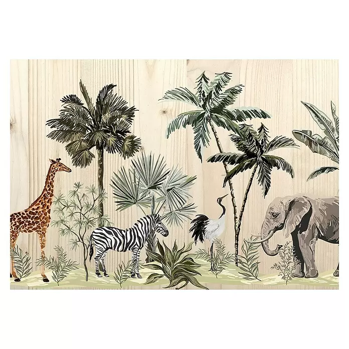 Armario de contadores madera Jungla - Animales, 50 x 35 cm, Multicolor - Vista superior